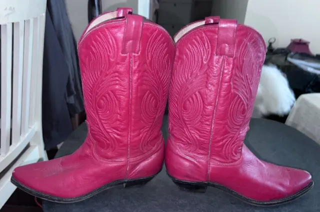 Abilene Women's Vintage Red Cowgirl Western  Boots Size  10 M
