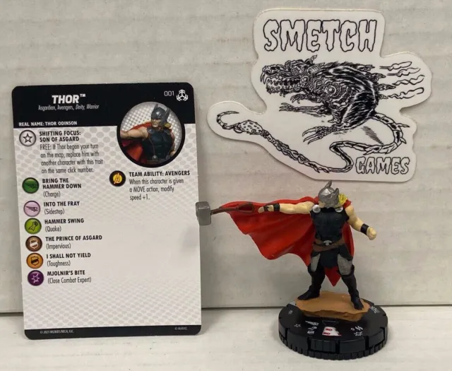 WOTR 001 Thor Common Figure Marvel Heroclix Avengers War of the Realms
