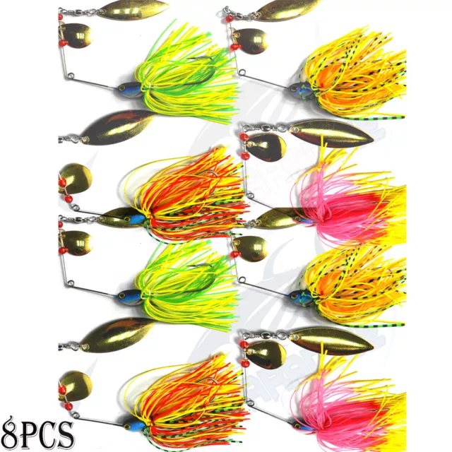 8X 1/2OZ SPINNERBAITS Spinner Bait Fishing Lures Buzz Fly Bass Cod Barra  Perch $39.95 - PicClick AU