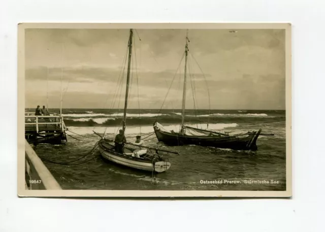 uralte AK Ostseebad Prerow Stürmische See 1932 //01