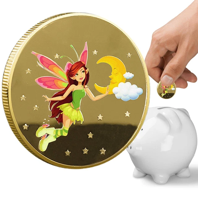 1x Tooth Fairy Coin Sturdy Tooth Flower Fairy Commemorative Coin For Kids Gift