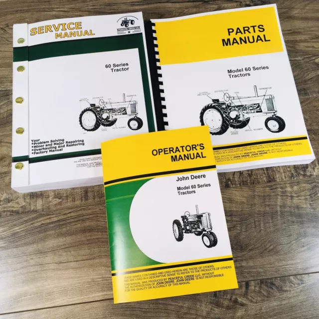 Service Manual Set For John Deere 60 Tractors Operators Parts Catalog Repair