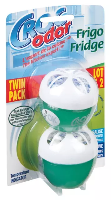 Twin Pack Croc Odor Fridge Smells Deodoriser Neutraliser Freshener Food Safe