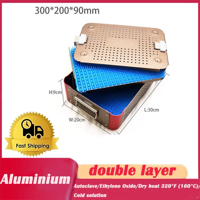 General Aluminium sterilization tray case box surgical instruments double layer