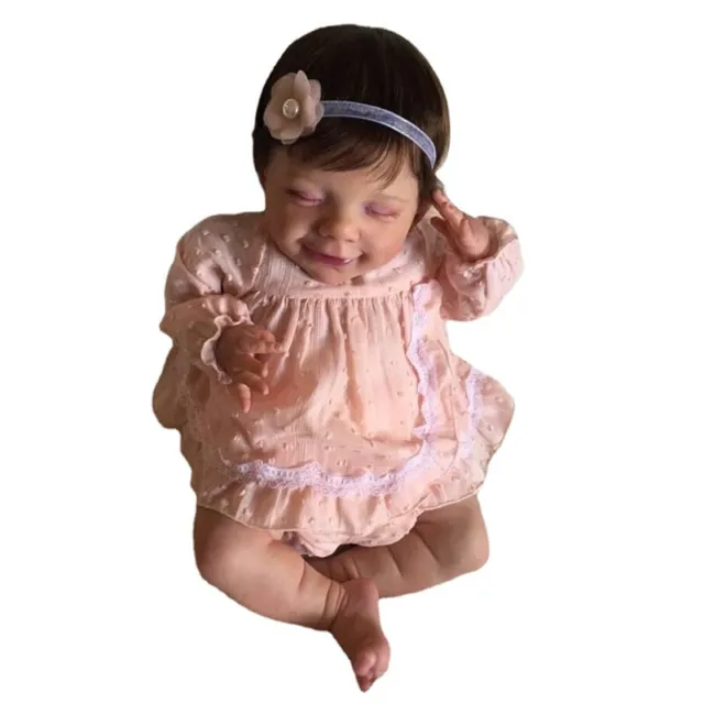 22'' Reborn Baby Doll Smile Girl Real Life Silicone Cute Vinyl Realistic Newborn 3
