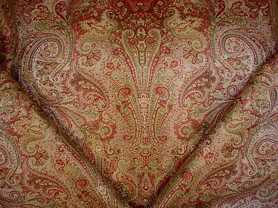 18-7/8Y Brunschwig & Fils Red Persian Floral Brocade Upholstery Fabric