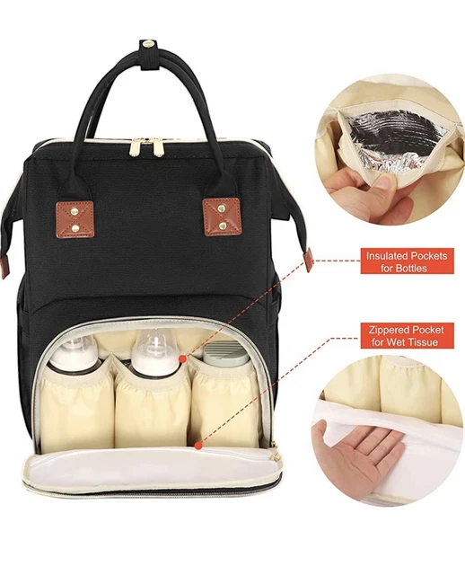 Great Deal  Baby Diaper Bag Backpack with Bassinet Changing Station black 12
