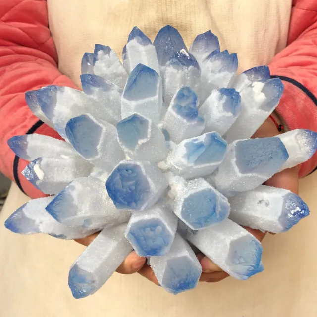 4190g Find Blue Phantom Quartz Crystal Cluster Mineral Specimen Healing 227