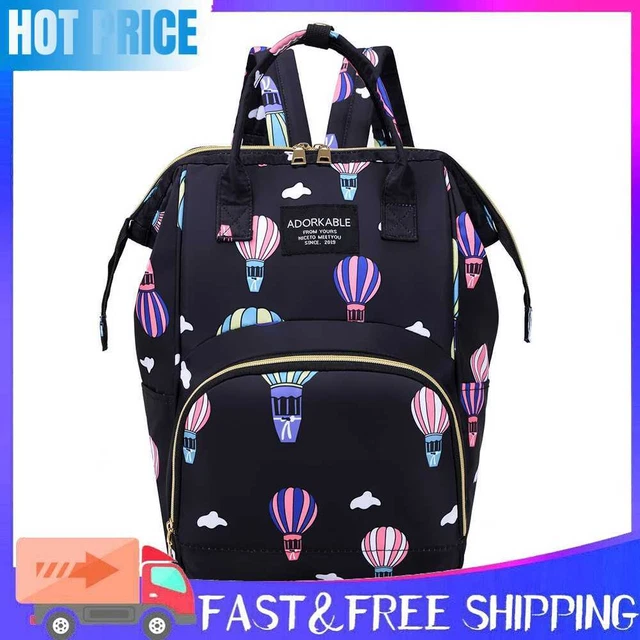 Fashion Women Printing Mummy Diaper Bag Nappy Large Handbag (Black Balloon)