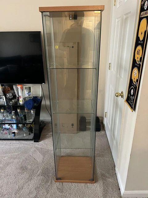 IKEA DETOLF Glass-Door Cabinet- Light Brown