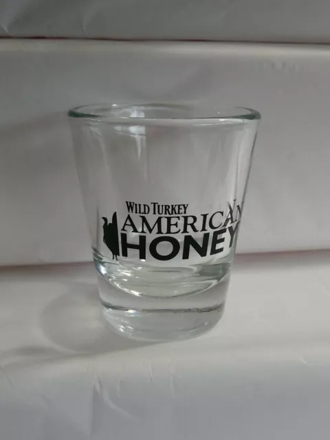 Wild Turkey American Honey Clear Shot Glass with Black Lettering