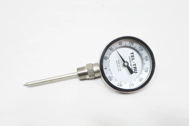 Tel-tru BC350R Bimetal Thermometer 3in 4in 50-250f 1/2in Npt