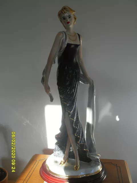 Guido Cortese Italian Porcelain Statue Figure of an Elegant Lady