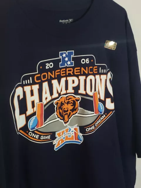 Chicago Bears 2006 Conference Champions Reebok T-Shirt Mens XL Blue NFL 2