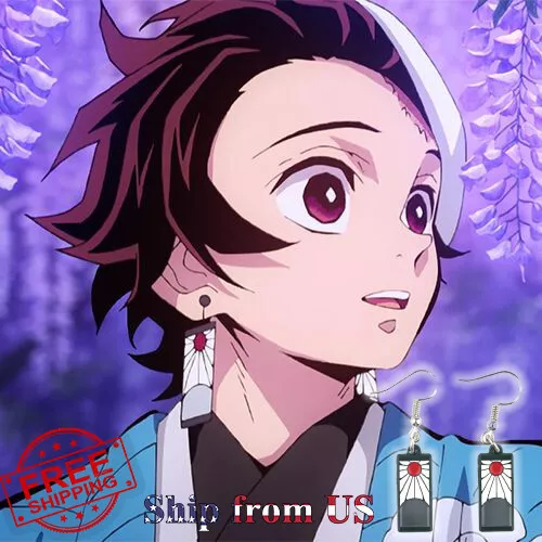 Demon Slayer Kimetsu no Yaiba: Tanjiro Tanjirou Kamado Earrings Costume Cosplay