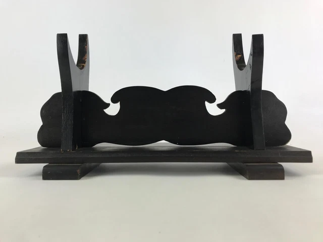 Japanese Wooden Display Stand Vtg Multi-purpose Showcase Rack Black T350 2