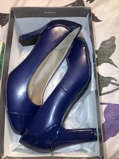 EUC Life Stride Women Navy Pump Synthetic Shoes Cajun Size 7.5W