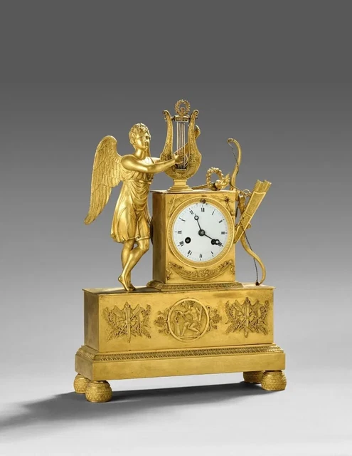 Horloge allégorique de style néo-rococo représentant un Sprite d'eau