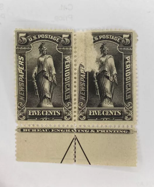 US SCOTT #PR104 Pair of 5 cent stamps black Newspaper Periodicals 1895 ...