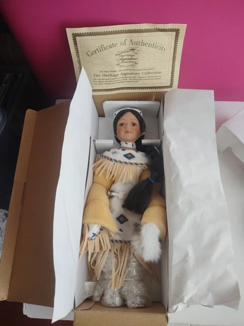 Heritage Signature Collection  Native Indian Porcelain Doll Cholena #40534 New!