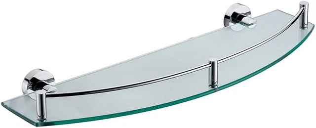 Accesorio de baño de estante de ducha de vidrio montado en pared AB9547, cromo pulido
