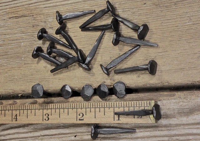 1" Rose Head 40 Nails Square Wrought Iron Vintage Rustic Decorative Historic