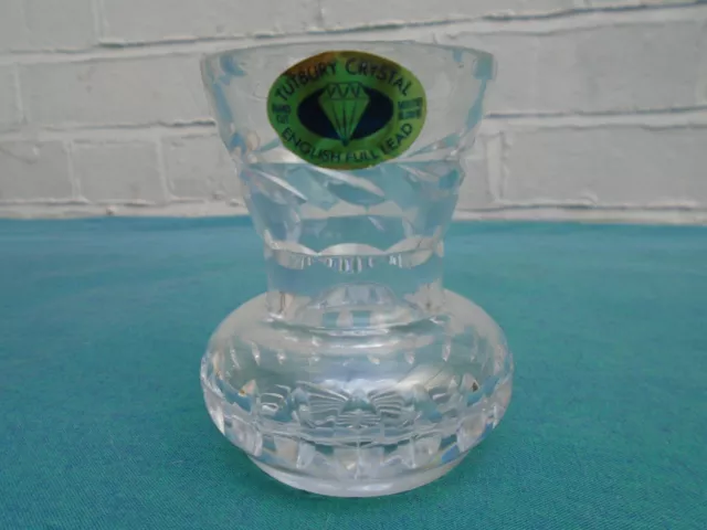 Tutbury Crystal English Full Lead Hand Cut/Mouth Blown Bud Vase VGC