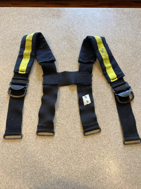 Firefighter Padded Suspenders Black Parachute Style Turnout Pants Lion Apparel