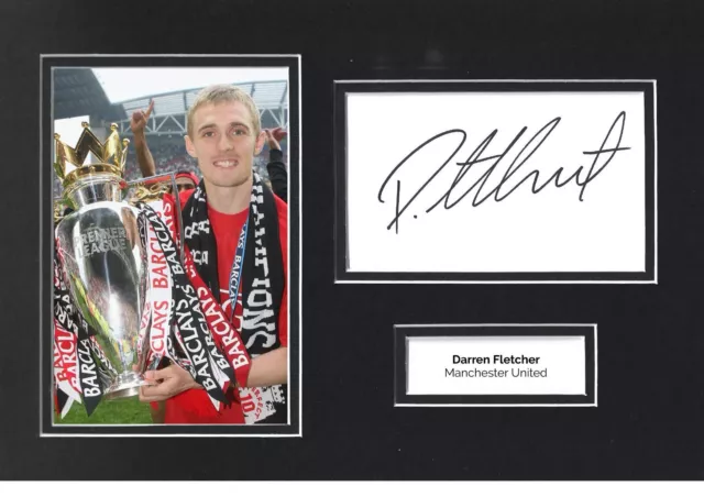 Darren Fletcher Hand Signed 12x8 Photo Display Manchester United Autograph COA