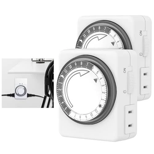 INDOOR TIMERS FOR Electrical Outlets,24 Hour Mechanical Outlet Timer
