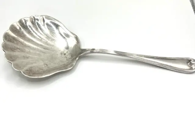 Vintage Gorham Heritage Shell Silverplate Berry Serving Spoon Made in Italy 9"