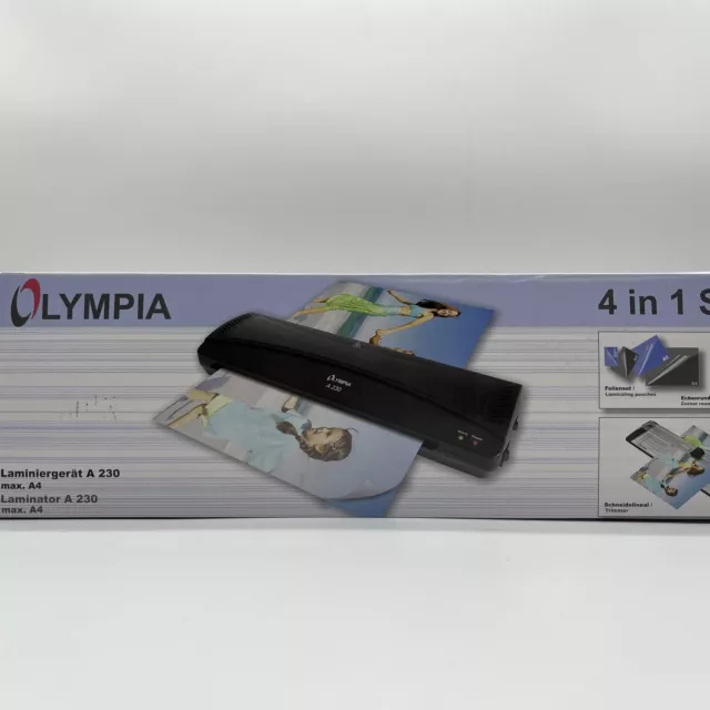 Olympia A 230 - 4-in-1-Laminierset im A4-Format, schwarz, Aufwärmzeit 3-5 Minute