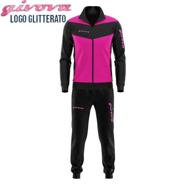 Tuta Uomo Donna Givova Fitness Allenamento Sport Pantalone Giacca Nero S M L XL