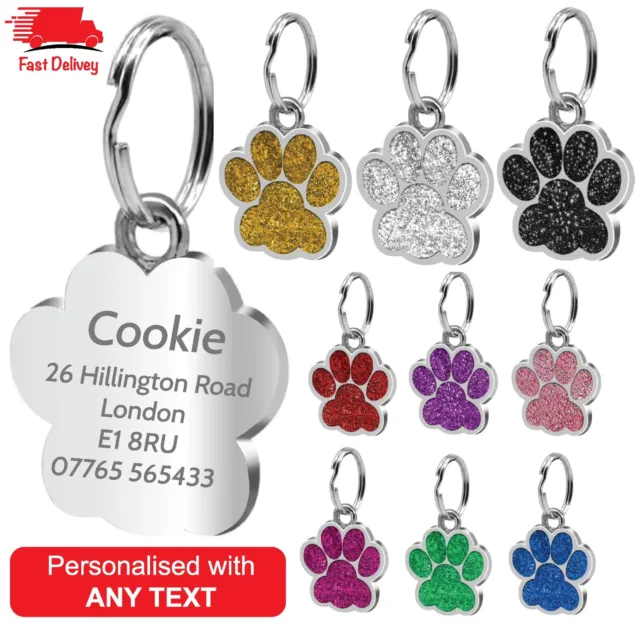 Dog Tag Engraved Personalised ID Tags Pet Tags Cat Animal Collar Name Disc