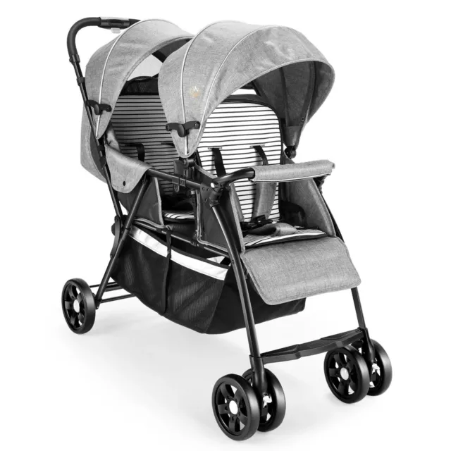 Kinderwagen Klappbar Zwillingsbuggy Kombikinderwagen Doppelsitz Geschwisterwagen