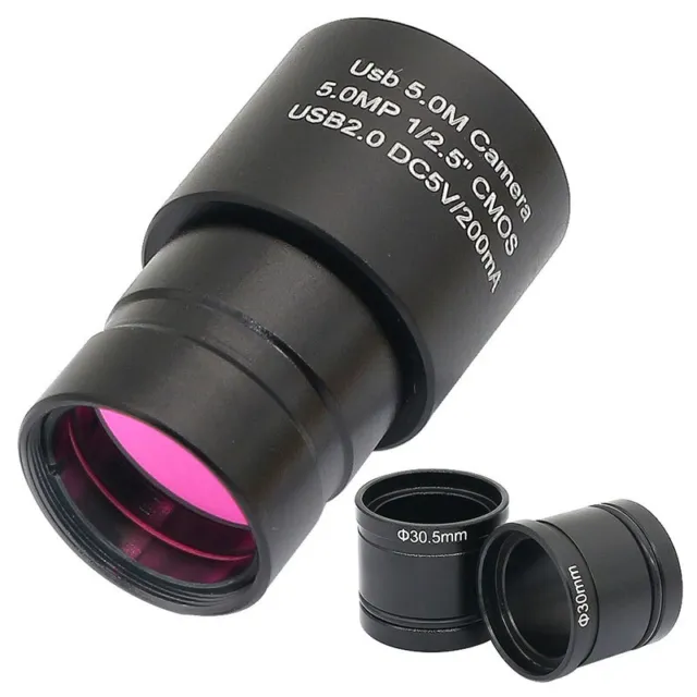 5MP Digital Okular Video USB Kamera mit Ring Adapter für Mikroskop Bilderfassung