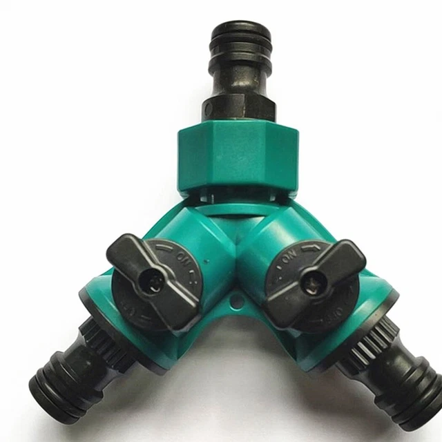 2 Way Distributor Water Distributor 3/4 Shut-off Valves Tap Hose Splitter Valve