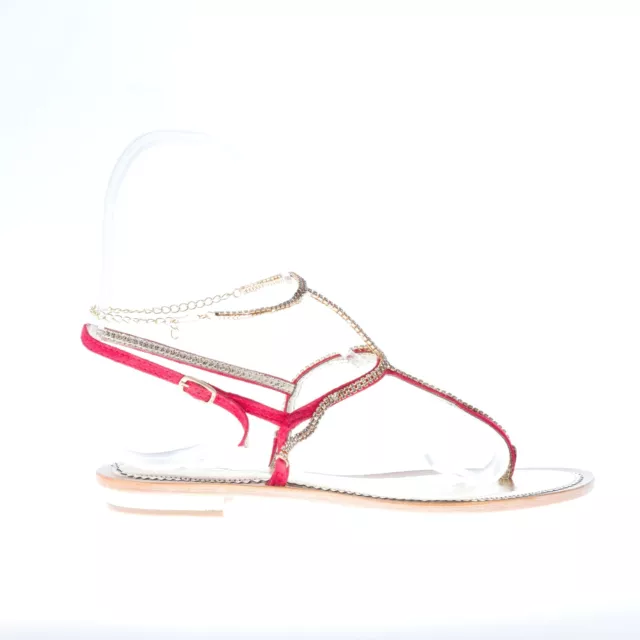 MASTRODOMENICO chaussures femme handmade in Italy Red Positano thong sandal