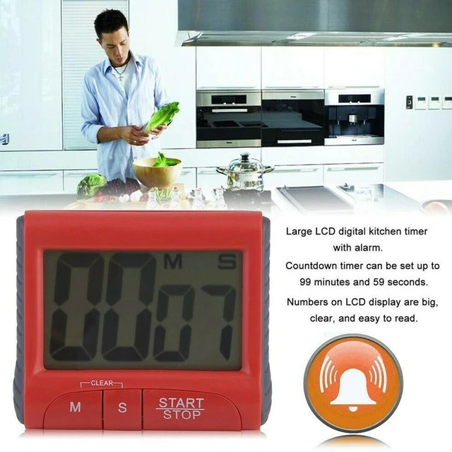 Large LCD Digital Kitchen Cooking Timer Count Down Loud Up Magnetic Clock Z6A2