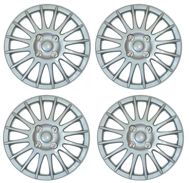 Set of 4 14" Silver Wheel Trims / Hub Caps fits Skoda Fabia Citigo Felicia Fabia