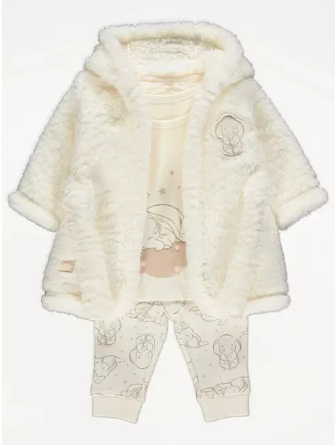 Bnwt Age 0-3, 3-6, 6-9 Months Baby Boys Disney Dumbo Pyjamas & Dressing Gown Set