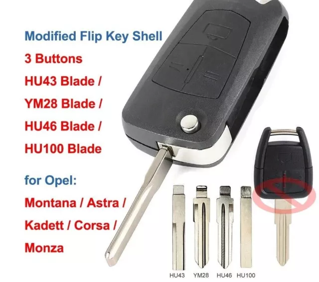 Flip Remote Car Key Fob Shell Case Replacement for Opel Vectra Antigo Omega