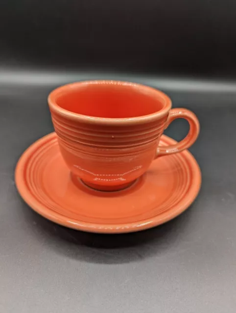 Fiesta Homer Laughlin Tangerine Cup and Saucer