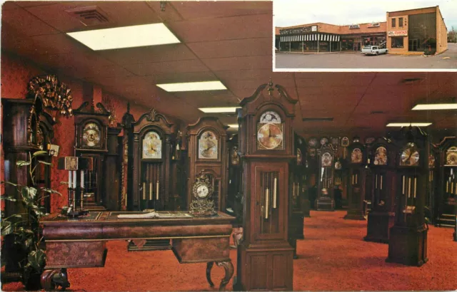 Old Timers Paramus NJ Vintage Postcard Grandfather Clocks Longcase Clock Ad