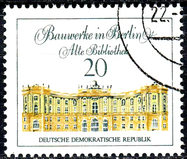 Deutschland DDR gestempelt Architektur Bauwerk Alte Bibliothek Denkmal / 550