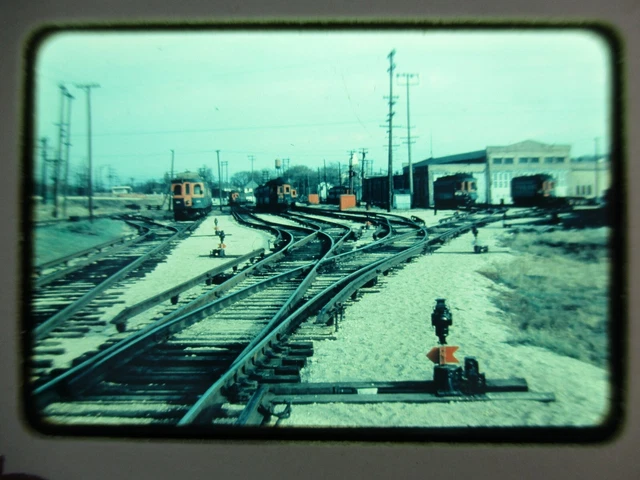 1950er Jahre? Roarin' Elgin CA&E Railroad Trolley Wheaton Illinois IL 35 mm Fotofolie