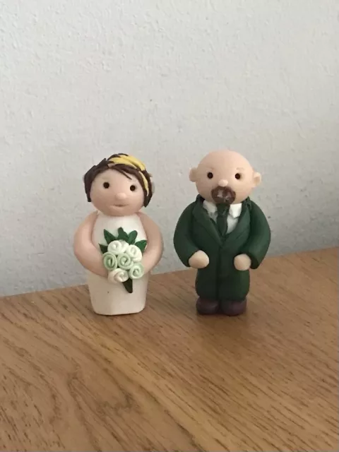 Clay Super Cute Personalised Wedding Cake Topper Bride & Groom profits charity