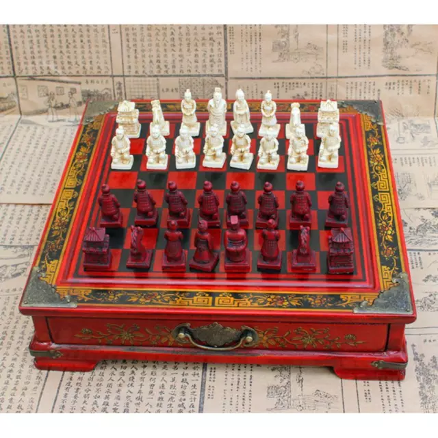 Ensemble De Jeux De Table D'échecs Chinois En Bois Vintage, Objets De
