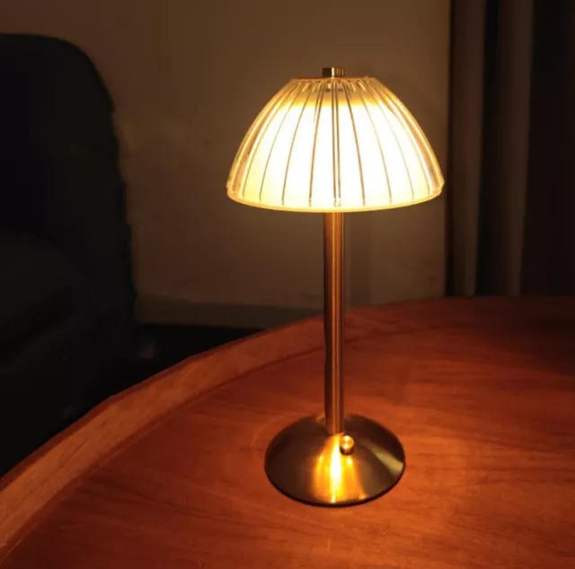 Lampada da tavolo Oro led ricaricabile dimmerabile 3 tonalita di luce senza fili