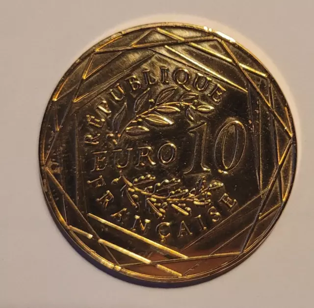 10 Euro ARGENT France 2017 - Auguste Rodin UNC doree a l'or fin 24k 17g 3